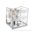 3-tier pull-out stainless steel dish drying rack